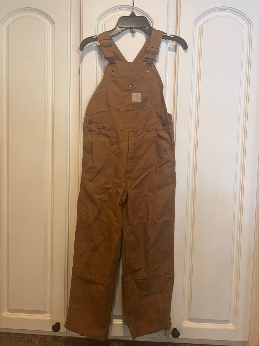 Carhartt Brown boys  Duck Canvas Bib Overalls